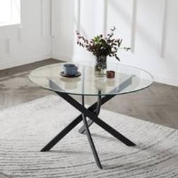 HOME DETAIL Leon Round Glass 120 cm Dining Table