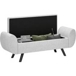 Homcom Upholstered Linen One Size Storage Bench