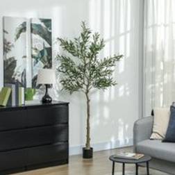Homcom Indoor Faux Potted Silk Olive Tree 180 cm Green Artificial Plant