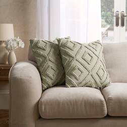 OHS 2 Pack Tufted Geometric Covers 45 x 45 cm - Cushion Cover Green