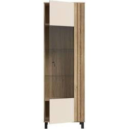 Forte Grafton Door Display Cream Oak Glass Cabinet
