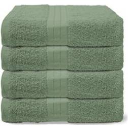 Brentfords 4 Pack of 100% Cotton Bathroom - Bath Towel Green
