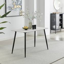 Furniturebox Asti Grey Marble Effect Ceramic One Size Dining Table