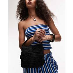 Topshop Gea Håndtaske I Raffia Med Blomstermønster