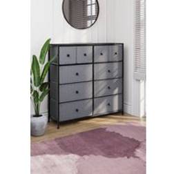Home Discount Chorley 10 Drawers Fabric Storage Grey One Size Chest of Drawer