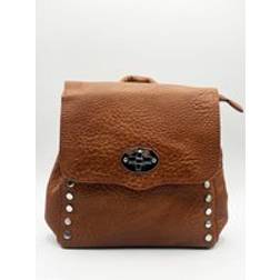 SVNX Square Faux Leather Backpack - Brown