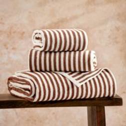 Yard Hebden Striped Cotton - Dark Bath Towel Brown