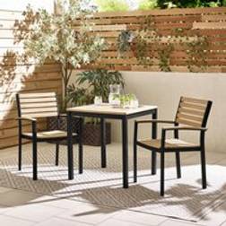Furniturebox Malva 2 Seater Wolid Wood Outdoor - Black - One Size Patio Dining Set