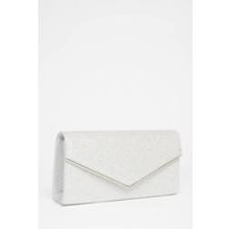 Quiz Silver Thin Clutch Bag - Grey