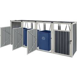 Pro-Tec Cache Poubelle Tarbek 4 Places 121 x 292 x 82 cm (Surface du bâtiment )