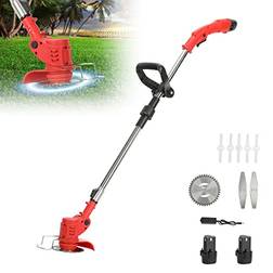UDIYO Garden Cordless Strimmer 450W D-Shaped Handle 2 Wheel