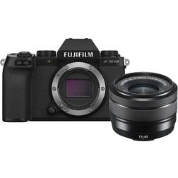 Fujifilm X-S10 Mirrorless Camera with 15-45mm Lens