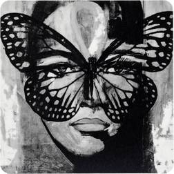 Carolina Gynning Golden Butterfly Glasunderlag 9x9 cm Black White Glasbrik