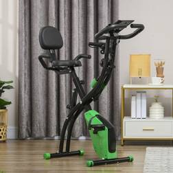 Homcom 2-In-1 Folding Exercise Bike with 8-Level Magnetic Resistance Green