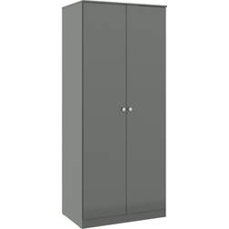 SECONIQUE Denver 2 Door Grey Gloss Wardrobe