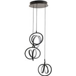 ValueLights Infinity Matte Black Loop Twirl 3 Way Cluster Drop LED Ceiling Light 120 x 20 x 20 cm Pendant Lamp
