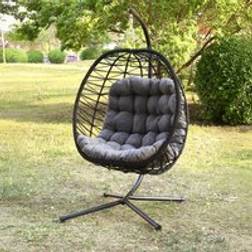 Artemis Home Hebden Garden Hanging Egg Chair Dark Grey One Size