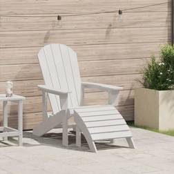 vidaXL Adirondack Chair with Footrest White HDPE