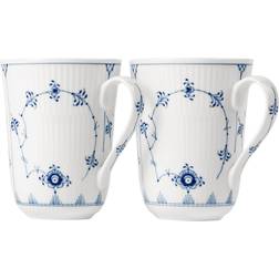 Royal Copenhagen Musselmalet Kop 36 cl 2 stk 21 cm Muggar Med Öra Hvid Kopp 2st