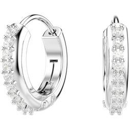Swarovski Matrix Hoop Earrings - Silver/Transparent