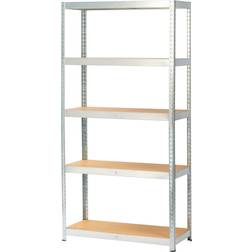 GoodHome Grey 5 Shelf HDF Steel Unit 1800mm 900mm Shelving System