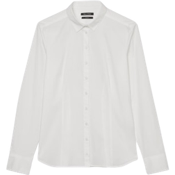 Marc O'Polo Long Sleeved Blouse In Stretch Poplin Quality - White