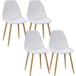 Homcom Stylish White Kitchen Chair 85.5cm 4pcs