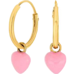 Nordahl Andersen Heart Hoop Earrings - Gold/Pink