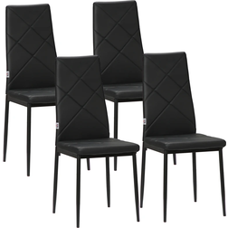 Homcom Modern Black Kitchen Chair 91cm 4pcs
