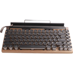 Typewriter Keyboard 83 Keys Vintage Wireless Bluetooth Mechanical Keyboard with Metal Round Cap
