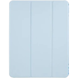 PU + TPU Anti-Drop Shockproof Tri-Fold Stand Cover for your iPad Pro 12.9 (2018)/(2020)/(2021)/(2022) - Light Blue