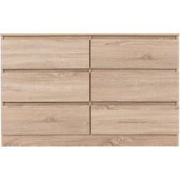 SECONIQUE Walker Oak Chest of Drawer 121.5x77cm