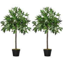 OutSunny Bay Laurel Green Artificial Plant 2pcs