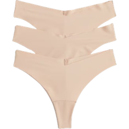 H&M Invisible Brazilian Panties 3-pack - Beige