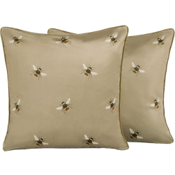 OHS Matte Velvet Bee Print Covers 45 x 45 cm - Cushion Cover Green (45x45cm)