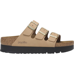 Birkenstock Florida Flex Platform Nubuck Leather - Sandcastle