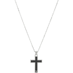 Emporio Armani Cross Necklace - Silver/Black