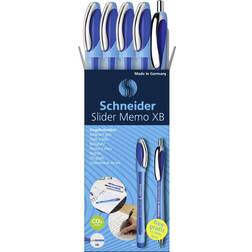 Schneider 4er-Aktionspack Kugelschreiber »Slider Memo XB« 1502 blau 1 Kugelschreiber »Sl blau