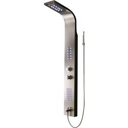 Home Deluxe Pannello Doccia A LED Con Soffione A Pioggia Grigio