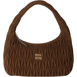 Miu Miu Wander Quilted Suede Bag - Cocoa Brown