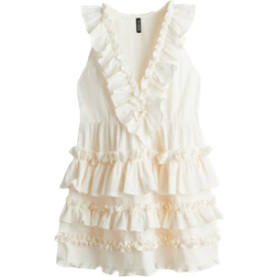 H&M Dress With Ruffles - White
