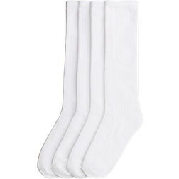H&M Girls White 4-pack pointelle-knit school socks 10-11.5
