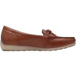 Tamaris Leather Loafers - Brown