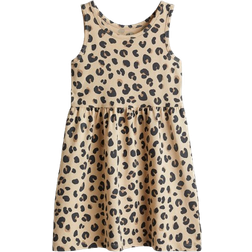 H&M Patterned Cotton Dress - Beige/Leopard Print (1157735114)