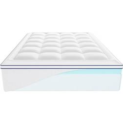 VEVOR Mattress Topper Premium Memory Foam Fiber Fill Queen Size 4 in Thickness Funda de colchón Blanco (203.2x152.4cm)