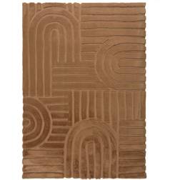 Dunelm Supersoft Geometric Fux Fur Arch Brown 80x150cm