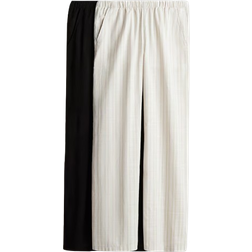 H&M Wide Leg Trousers 2-Pack - Beige
