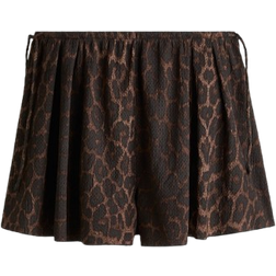 H&M Crinkled Jersey Shorts - Dark Brown