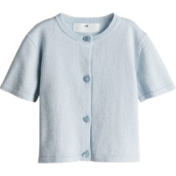 H&M Fine-Knit Glittery Cardigan - Light Blue (1270207002)