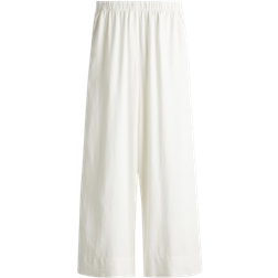 H&M Wide Linen Blend Trousers - White